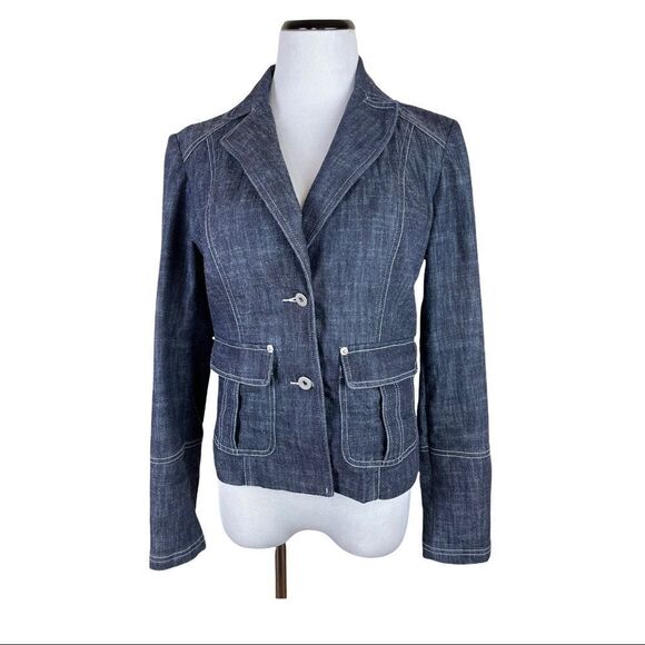 Heine Size S Fitted Denim Blue Jean Blazer - Picture 1 of 8